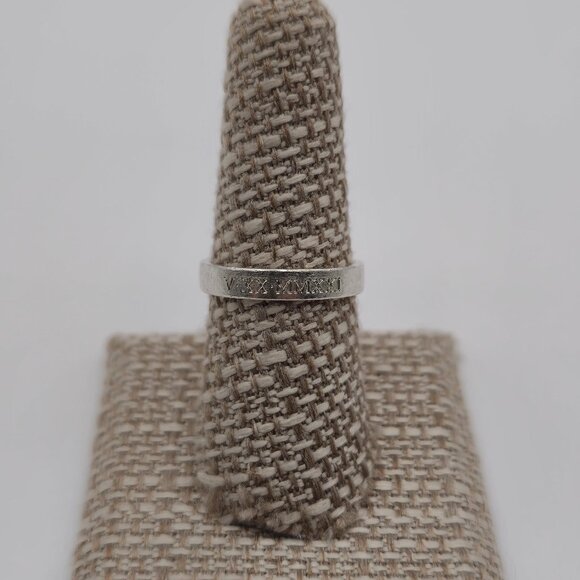 Size 7.75 Sterling Silver Worn Roman Numerals Date Ring A2080 - Picture 1 of 6